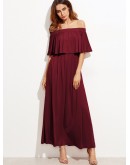 Double Layer Bardot Dress