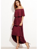 Double Layer Bardot Dress