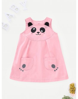 Baby Cartoon Print Pinafore