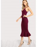 High Low Fishtail Form Fitting Dress