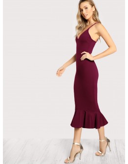 High Low Fishtail Form Fitting Dress