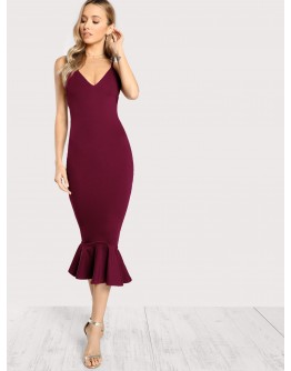 High Low Fishtail Form Fitting Dress