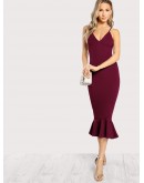 High Low Fishtail Form Fitting Dress