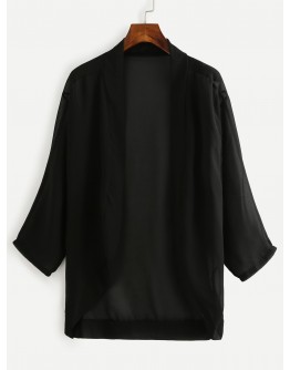 Dropped Shoulder Chiffon Kimono