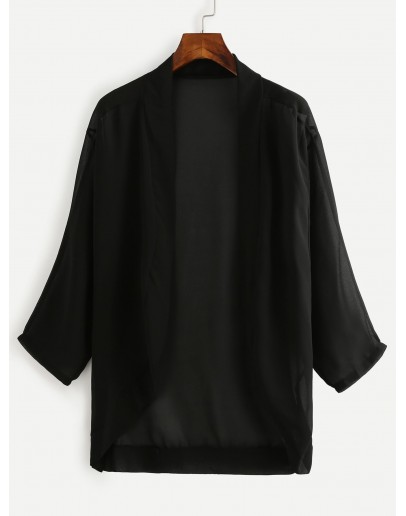 Dropped Shoulder Chiffon Kimono