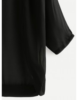 Dropped Shoulder Chiffon Kimono