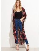 Floral Longline Chiffon Kimono