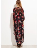 Floral Longline Chiffon Kimono