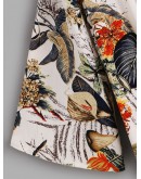 Tropical Print Dip Hem Kimono