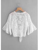 Bell Sleeve Sheer Mesh Beach Kimono