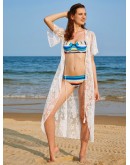 Floral Lace Tassel Tie Beach Kimono