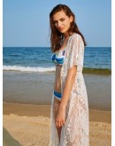 Floral Lace Tassel Tie Beach Kimono