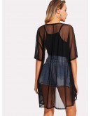 Open Front Sheer Mesh Kimono