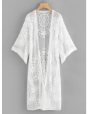 Lace Sheer Mesh Kimono