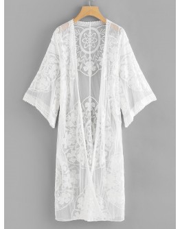 Lace Sheer Mesh Kimono