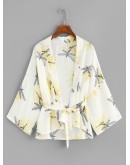 Self Tie Waist Printed Kimono