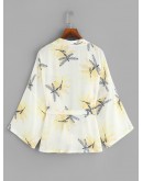 Self Tie Waist Printed Kimono