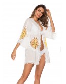 Lace Trim Cut-out Crochet Detail Kimono