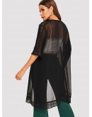 Lace Insert Mesh Kimono