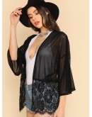 Floral Lace Bottom Kimono