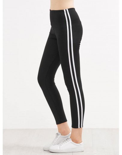 Contrast Side Striped Leggings