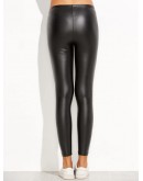 Elastic Waist PU Skinny Leggings