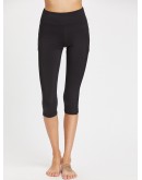 Wide Waistband Mesh Panel Crop Leggings