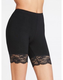 Lace Trim Short Leggings