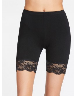 Lace Trim Short Leggings