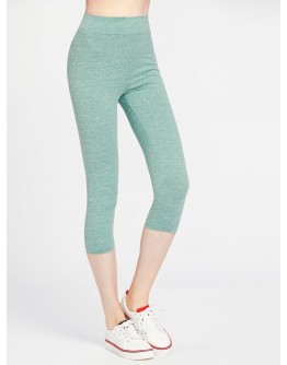 High Rise Crop Marled Leggings