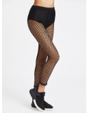 Elastic Waist Fishnet Leggings