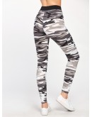 Contrast Waist Camo Leggings