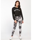 Contrast Waist Camo Leggings