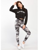 Contrast Waist Camo Leggings