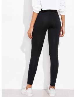 Ripped Front Mesh Insert Leggings