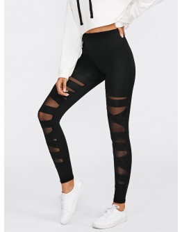 Criss Cross Mesh Leggings