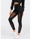 Stitching Mesh Leggings