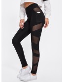 Sheer Mesh Panel Leggings