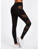 Sheer Mesh Panel Leggings