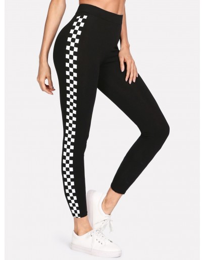 Checkered Sideseam Stretch Leggings