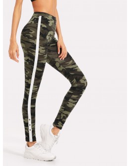 Tape Side Camo Leggings