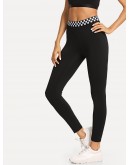 Checkered Waistband Leggings