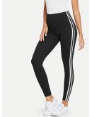 Contrast Tape Side Striped Leggings