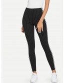 Contrast Tape Side Striped Leggings