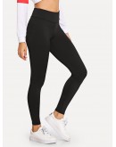 Pocket Detail Solid Skinny Leggings