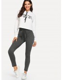 Knot Waist Solid Skinny Leggings