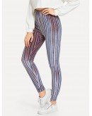 Striped Velvet Leggings