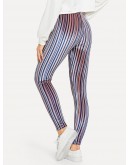 Striped Velvet Leggings