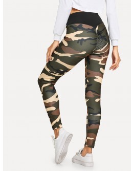 Camo Elastic Waist Leggings