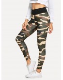 Camo Elastic Waist Leggings